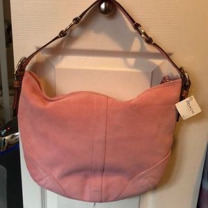 Coach pink suede purse